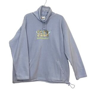 Walt Disney World Embroidered Tinker Bell Fleece shirt jacket blue Women's XXL‎